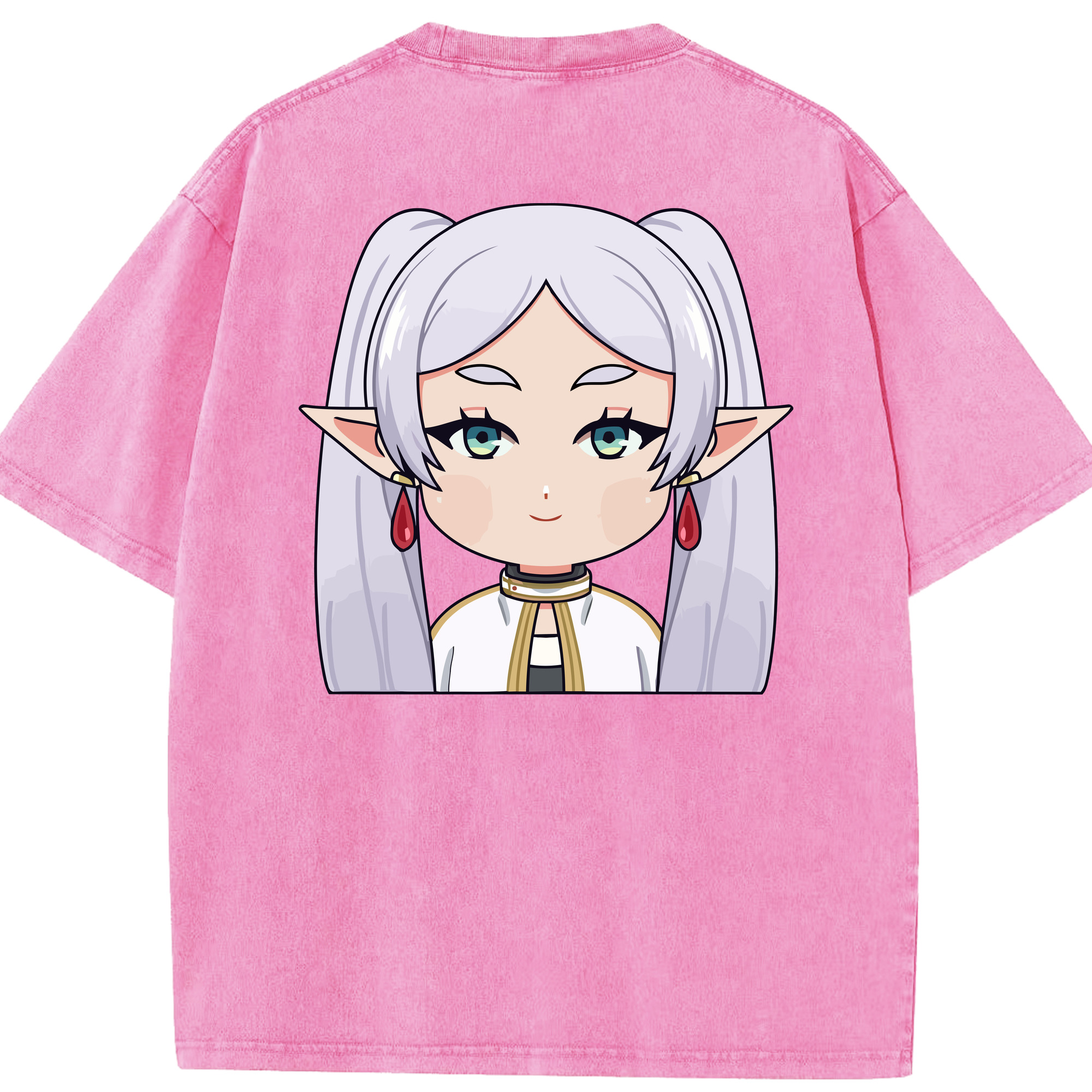 （画像用） 葬送のフリーレン Frieren 綿100% ヴィンテージ風 半袖Tシャツ（背面プリント）